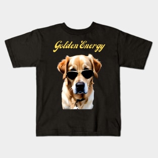 Funny Golden Retriever in Sunglasses Kids T-Shirt